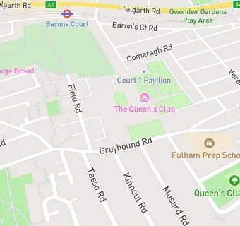 map for The Queens Club