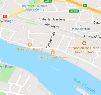 map for The Bell and Crown