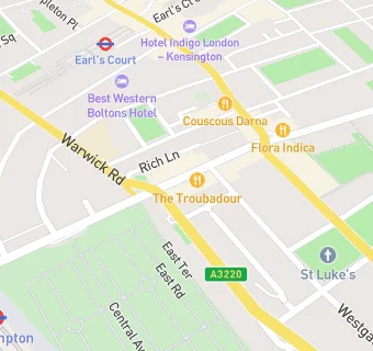 map for Earls Court Surgery