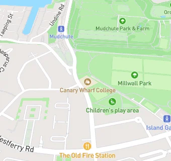 map for Canary Wharf College, East Ferry