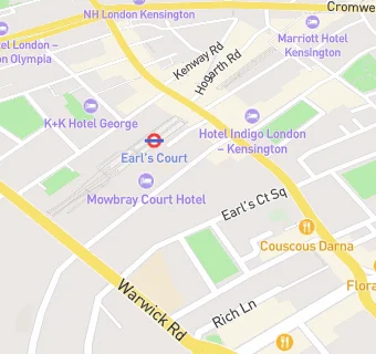 map for London Town Hotel