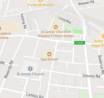 map for Spa School, Bermondsey