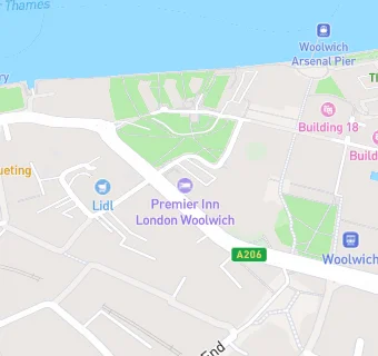 map for Beefeater Woolwich