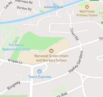 map for Norwood Green Infant and Nursery School