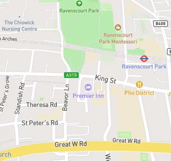 map for Premier Inn London Hammersmith