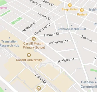 map for Cardiff Muslim Primary School