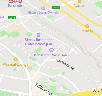 map for Kensington West Hotel