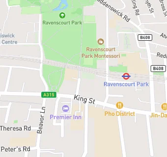 map for Ravenscourt Park Prep School