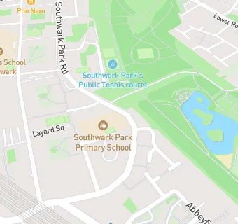 map for Southwark Park Primary School