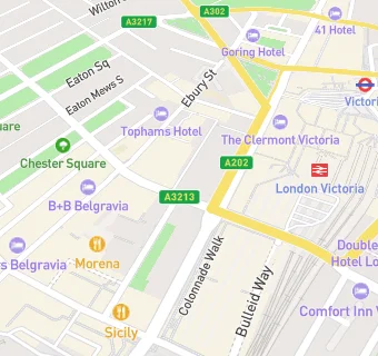 map for Therapie Clinic Belgravia