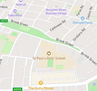 map for St Paul's Girls' School