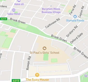 map for St Paul's Girls' School