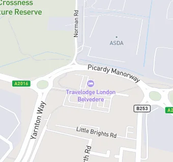 map for Travelodge Belvedere