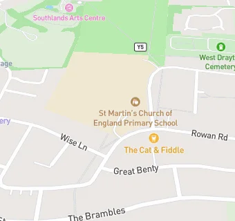 map for St Martin's Church of England Primary School