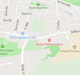 map for Aveley Medical Centre