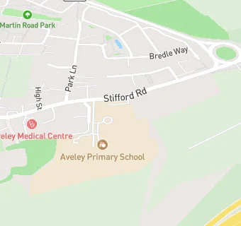 map for Aveley County Infant School