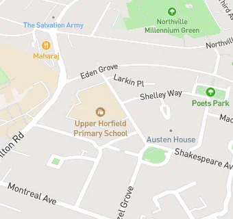 map for Upper Horfield Primary School