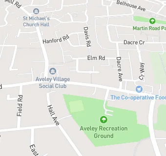 map for Aveley Dental Practice