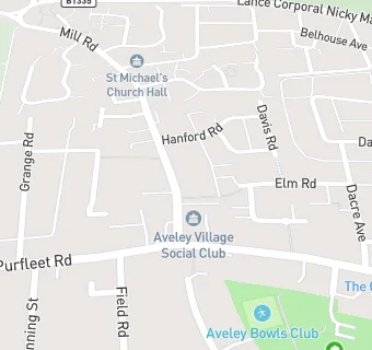 map for Aveley Village Social Club