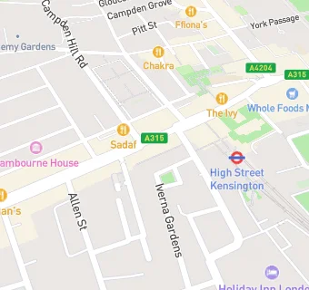 map for Kensington Dental Practice