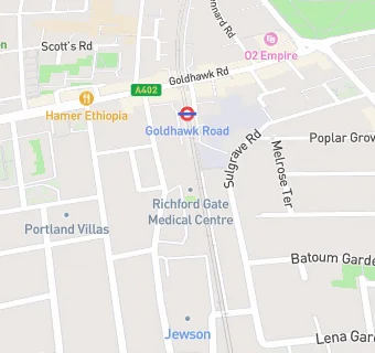 map for Richford Gate Medical Practice