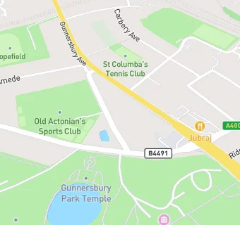 map for Actonians Sports Club