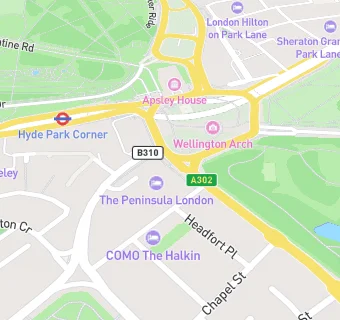 map for The Peninsula London Hotel