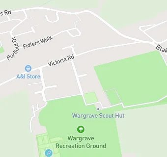 map for Wargrave Bowls Club