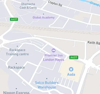 map for Premier Inn London Hayes