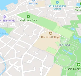 map for Bacon's College