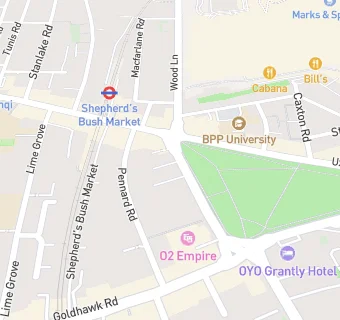 map for The Hoxton Shepherds Bush