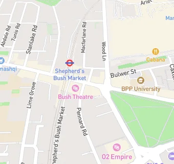 map for Bush Theatre