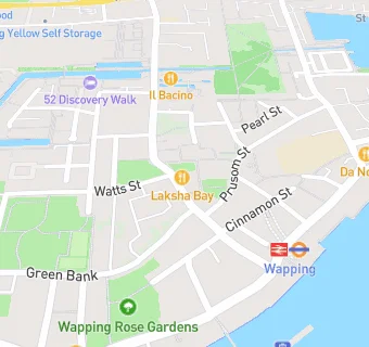 map for Wapping Fish Bar