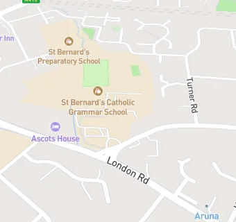 map for St Bernard's Catholic Grammar School