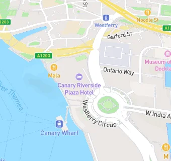 map for Pret A Manger, Westferry
