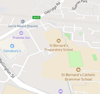 map for St Bernard's Preparatory School