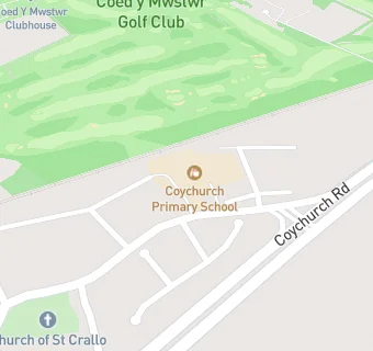 map for Coychurch (Llangrallo) Primary School