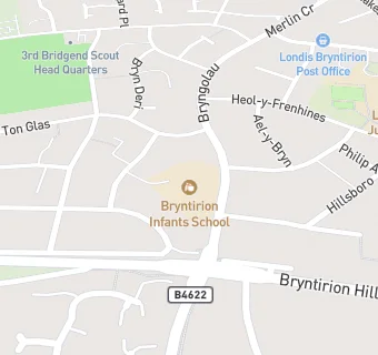 map for Bryntirion Infants School