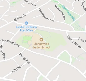 map for Llangewydd Junior School