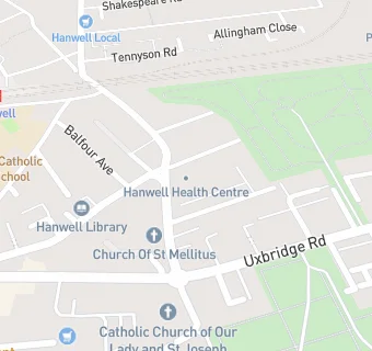 map for Hanwell Bunnies Pre-School