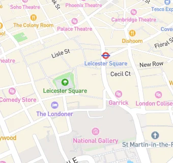 map for Simmons Bar Leicester Square