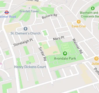 map for St Anne's & Avondale Park Nursery School