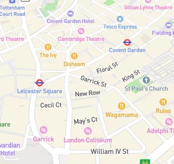 map for Garrick Club