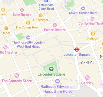 map for Leicester Square Theatre