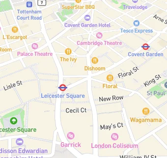 map for Pret A Manger