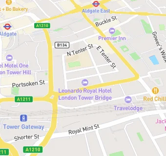 map for Leonardo Royal Hotel Tower Bridge Restaurant