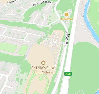 map for St Teilo's C.I.W. High School