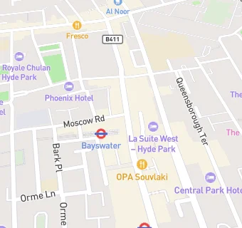 map for Bayswater Arms