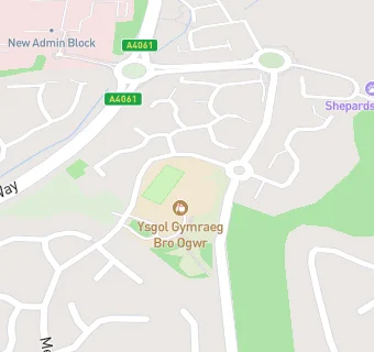 map for Ysgol Gymraeg Bro Ogwr