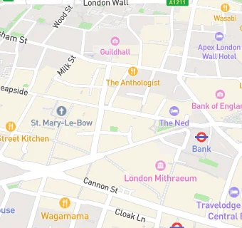 map for Pret A Manger